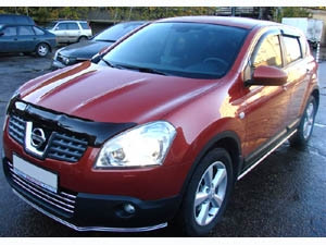 Дефлекторы боковых окон Nissan Qashqai, 2007-2013, 4ч., темный / Ниссан Кашкай