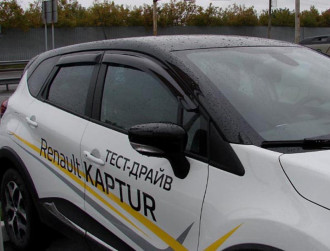 Дефлекторы боковых окон Renault Kaptur, 2013-, 4ч., темный / Рено Каптюр