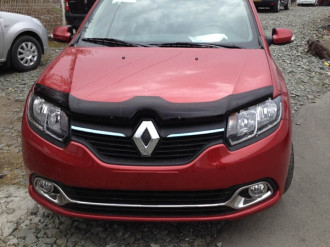 Дефлектор капота темный RENAULT Logan 2014-/RENAULT Sandero 2014- / Рено Логан