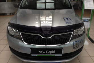 Дефлектор капота темный SKODA Rapid 2012-2020 / Шкода Рапид