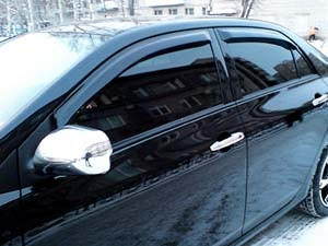 Дефлекторы боковых окон Toyota Corolla, 2007-2013, SD, 4ч., темный / Тойота Королла