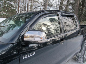 Дефлекторы боковых окон Toyota Hilux, 2005-/2010-2015/Double Cab, 4ч., темный / Тойота Хайлюкс