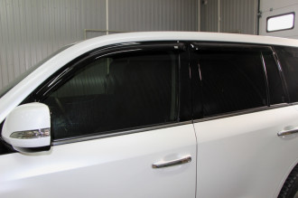 Дефлекторы боковых окон Toyota Land Cruiser 200 2007-21/LX570, 2008-, 4ч., темный / Тойота Ленд крузер