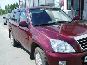 Дефлекторы боковых окон Toyota RAV4, 2000-2005/Chery Tiggo, 2005-, 4ч., темный / Тойота Рав 4