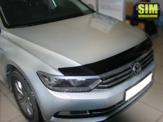 Дефлектор капота темный VW Passat B8 2015- Sd, Wg / Фольксваген Пассат