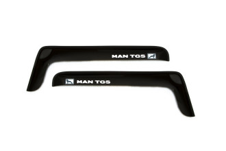 Дефлектор окон 2 шт. MAN TGS "короткий", накладной, скотч 3М, дымчатый / Ман ТГС