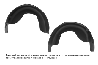 Комплект задних подкрылков RENAULT Duster 4x2, 2015-2021, 2 элемента / Рено Дастер