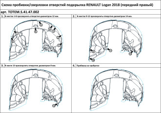 Подкрылок с шумоизоляцией Renault Logan, 2018- (передний правый) / Рено Логан