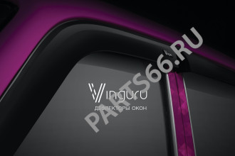 Дефлекторы окон Vinguru VW Golf V 2003-2009/Golf VI 2009-2014 /хб/накладные/скотч/к-т 4 шт./акрил / Фольксваген Гольф