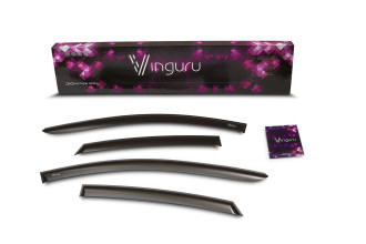 Дефлекторы окон Vinguru VW Bora 1998-2005/Jetta IV 1999-2005 /сед/накладные/скотч/к-т 4 шт./акрил / Фольксваген Бора