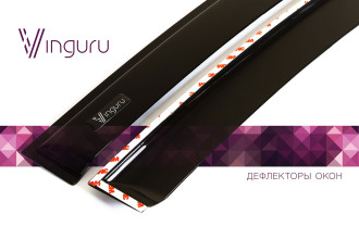Дефлекторы окон Vinguru HINO 300 Euro 4 7,5 тонн /грузовик/накладные/скотч/к-т 2шт./акрил / Хино