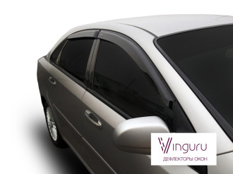Дефлекторы окон Vinguru CHEVROLET Lacetti 2004-2013 /сед/накладные/скотч/к-т 4 шт./литьевой поликарбонат / Шевроле Лачетти