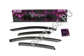 Дефлекторы окон Vinguru CHEVROLET Lanos 2002-2009 /накладные/скотч/к-т 4 шт./литьевой поликарбонат / Шевроле Ланос