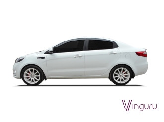 Дефлекторы окон Vinguru KIA Rio 2011-2015, 2015-2017 /сед/накладные/скотч/к-т 4 шт./литьевой поликарбонат / Киа Рио