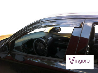 Дефлекторы окон Vinguru MITSUBISHI Outlander NEW 2012-2015, 2015-2018 /накладные/скотч/к-т 4 шт./литьевой поликарбонат / Митсубиси Аутлендер