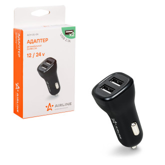 Адаптер автомобильный 2хUSB 2.1А, 12/24В ACH-2U-04 AIRLINE
