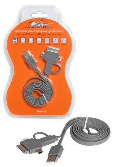 Зарядный универсальный датакабель 4 в 1 miniUSB/microUSB/для Iphone ACH-4-13 AIRLINE