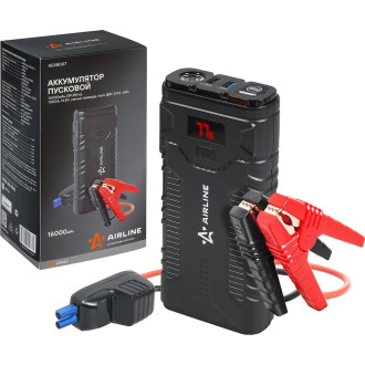 Аккумулятор пусковой (Booster) 16000мАч, 1000А, 14.8V, умные провода, пуск ДВС 5.0d, кейс AEAB007 AIRLINE