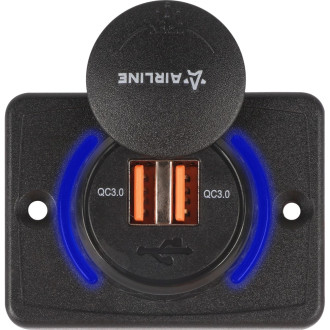 Розетка USB накладная c 2 портами (5В, QC3.0+QC3.0) AEBJ211 AIRLINE
