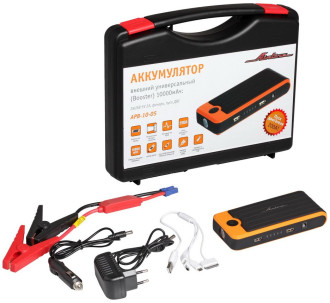 Аккумулятор пусковой (Booster) 10000мАч, 400А, 12.4V, пуск ДВС 2.0d, USB 5V/2A, кейс APB-10-05 AIRLINE