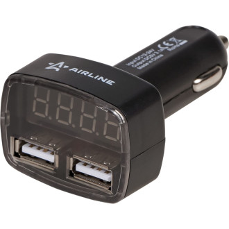 Вольтметр + 2USB 3,1A в прикуриватель 12-24В AVM-D-02 AIRLINE