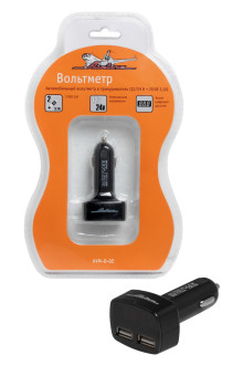 Вольтметр + 2USB 3,1A в прикуриватель 12-24В AVM-D-02 AIRLINE
