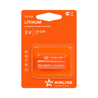 Батарейка CR123A 3V литиевая 1 шт. CR123A-01 AIRLINE