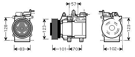 TUCSON {HCC) (Sportage 04-} КОМПРЕССОР КОНДИЦ 2.7 (бензин) (см.каталог) (AVA)