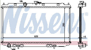 P12 РАДИАТОР ОХЛАЖДЕН 2 MT (NRF) (GERI) (NISSENS)