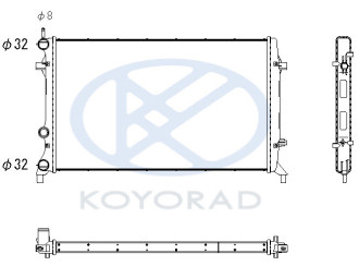 JETTA РАДИАТОР ОХЛАЖДЕН AT MT (KOYO)