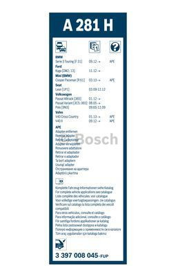 Щетка стеклоочистителя Bosch Aerotwin Rear A 281 H