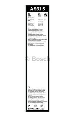 Комплект стеклоочистителей Bosch Aerotwin A 931 S