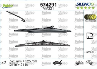 Комплект стеклоочистителей Valeo Silencio Performance KIT x2 VM221