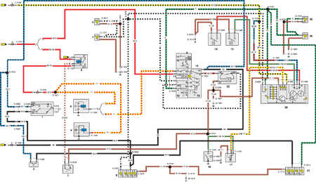  Схема электрического контура комбинации приборов Ford Sierra