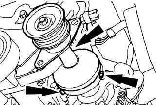 Схема прокладки приводного ремня в 16-клапанном двигателе с кондиционером