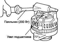 Подогрев узла подшипника с помощью паяльника