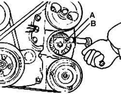 Регулировка натяжения ремня привода насоса усилителя рулевого управления и компрессора кондиционера