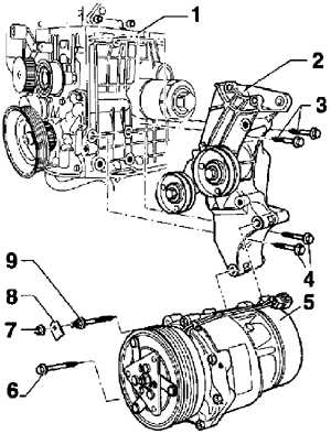  Кронштейны компрессора кондиционера Volkswagen Golf IV