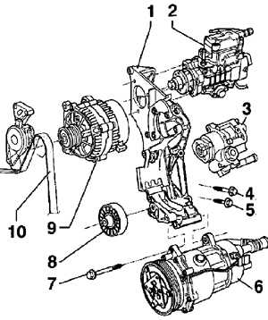  Кронштейны компрессора кондиционера Volkswagen Golf IV