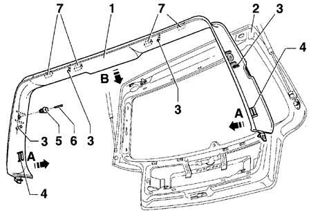 Снятие и установка верхней обивки задней двери Volkswagen Golf IV