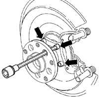  Снятие и установка подшипников/ступиц задних колес Volkswagen Passat B5