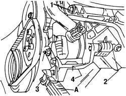 Регулировка натяжения приводного ремня насоса гидроусилителя на четырехцилиндровом двигателе