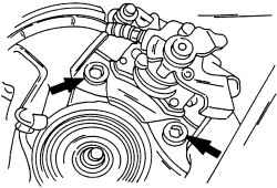 Два болта крепят скобу дискового тормозного механизма (суппорт дискового тормозного механизма) к балке ступицы колеса