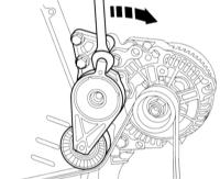  Снятие и установка ребристого клинового ремня Audi A3