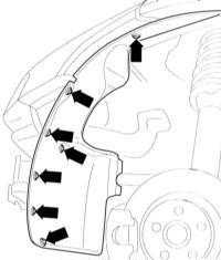  Снятие и установка локеров арки переднего и заднего колес Audi A3