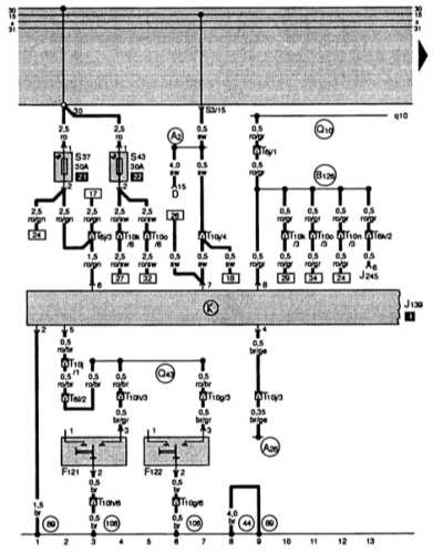 Расположение элементов управления системы отопления и кондиционирования