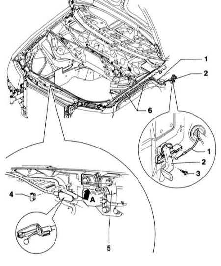  Снятие и установка троса привода капота Audi A4