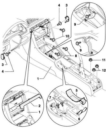  Снятие и установка центральной консоли Audi A4