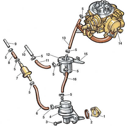  Снятие и установка топливного насоса Volkswagen Golf II