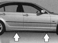  Поддомкрачивание и буксировка BMW 3 (E46)